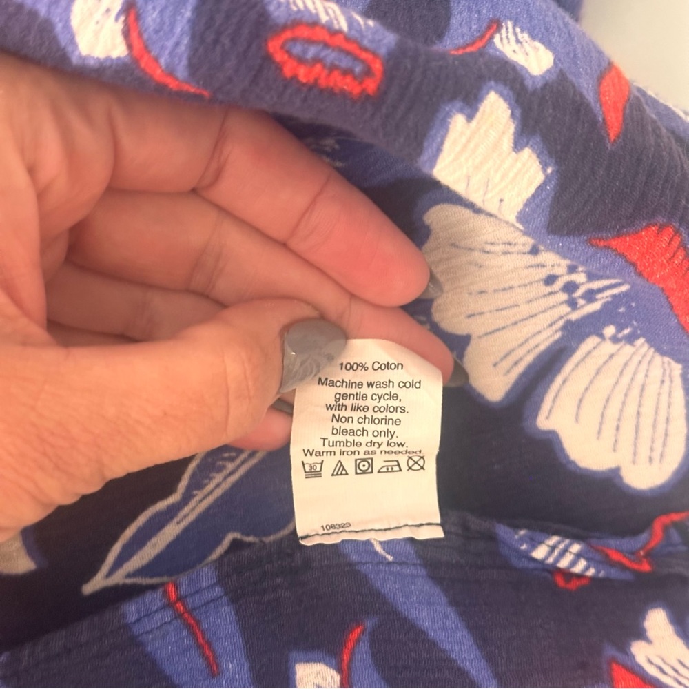 J. Crew Blue and Red floral Tunic cover-up Size Small - Picture 8 of 8